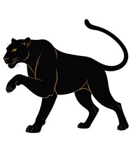 Naklejka premium Black panther silhouette