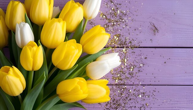 This vibrant composition is perfect for spring holiday greeting cards (like Easter or Mother's Day), festive website banners, social media posts, and celebratory flyers with ample copy space. - Powered by Adobe