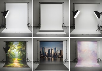 empty room with spotlights