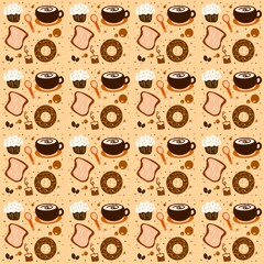Obraz premium seamless pattern with coffee cups