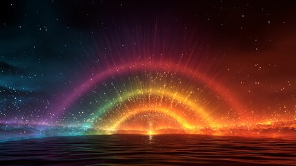 Colorful aurora borealis over water landscape background wallpaper desktop hd space stars night sky ocean view