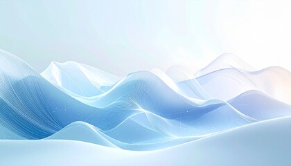 Minimalist abstract mobile network background — soft gradients, thin connection lines, subtle smartphone outline, data waves moving, white and pastel blue palette”