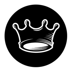 black and white illustration of crown icon