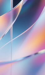 Gentle curves of translucent material with chromatic aberration and soft focus, creating a vibrant abstract background