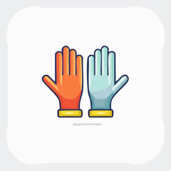 Fototapeta premium Illustration of Two Colorful Protective Gloves for Cleaning, Safety, and Sanitation Purposes