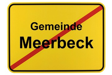 Illustration eines Ortsschildes der Gemeinde Meerbeck in Niedersachsen