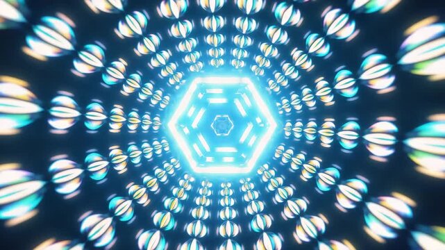 Multiple tiny diamonds edges central rotating diamond, fractal overflow miniature diamond light in delicate, repeating rainbow bursts overall scene glows kaleidoscopic shimmer
