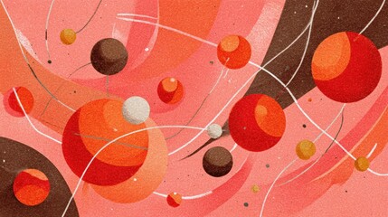 Abstract Spheres with Lines Illustration