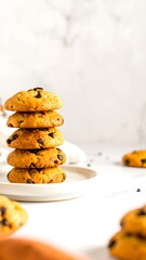 Stacked pumpkin spice cookies on a plate