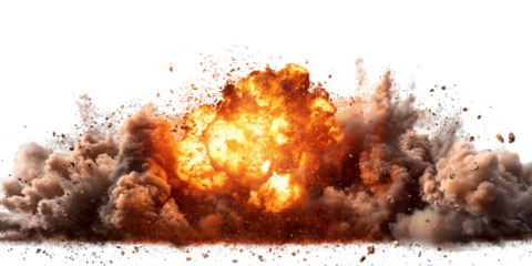 Explosion border isolated on transparent background - Generative AI
