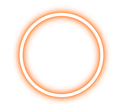 Orange glowing neon circle outline - Powered by Adobe