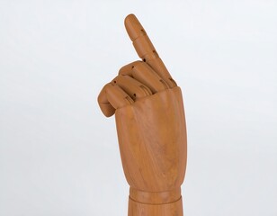Wooden mannequin hand pointing