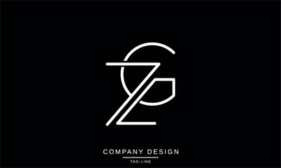 ZG, GZ, Z, G Abstract Letters Logo Monogram design Font Icon
