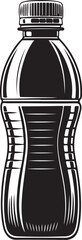 Plastic Water Bottle Vector Illustration, Beverage Bottle Silhouette, Drink Container Design