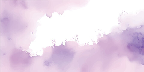 Abstract pink watercolor paint splash vector art illustration on paper background