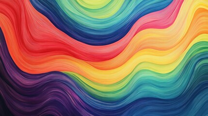 Obraz premium Abstract vibrant wavy rainbow gradient background