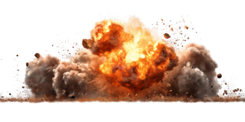 Explosion border isolated on transparent background - Generative AI