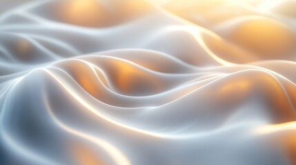 Obraz premium Abstract wavy folds of light and shadow, digitally generated textile. Possible use for background, pattern design, or abstract art