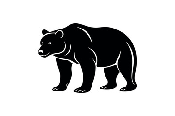 a bear standing tall with sharp features silhouette