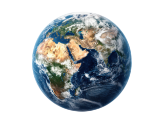 Planet Earth From Space Showing Continents And Oceans Globe Blue image, Isolated On Png Transparent Background