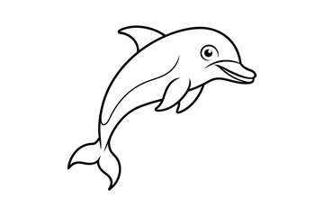 graceful dolphin leaping through air with playful expression silhouette