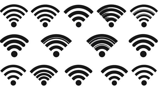 Illustrative Compilation of Wireless Communication Icons, Network Connections
