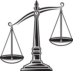 Black and white scales of justice illustration legal