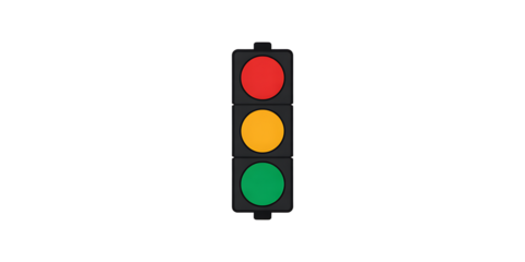 Traffic light isolated on transparent background