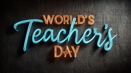 World Teacher's Day Neon Sign: Glowing Tribute to Educators