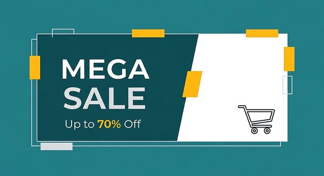 Mega Sale Banner Design Template.