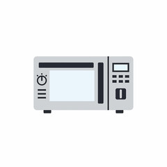 Obraz premium Flat illustration of a modern microwave oven, showing its control panel and door.