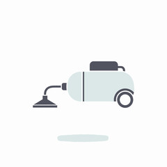 Simple illustration of a canister vacuum cleaner, cleaning, home appliance, icon.