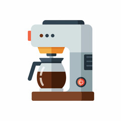 A modern drip coffee maker brewing a fresh pot of coffee.