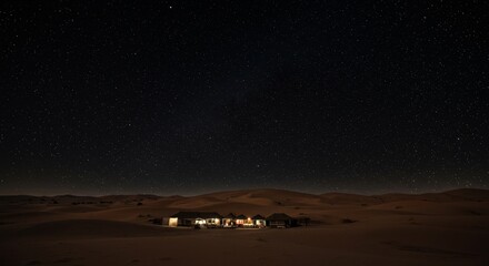 Night sky full of stars over Sahara desert.