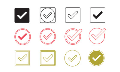 Checkmark Icons in Various Styles for Creative Projects