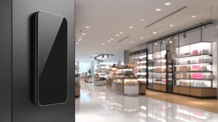 Elegant Digital Signage Display in Retail Store, Modern Advertising Solution, In-Store Marketing, Interior Design