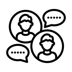 Online Friends line icon