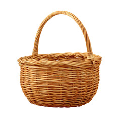 Light brown woven basket with handle