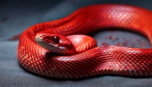 close up of a red snake