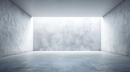 Abstract Empty Concrete Room Interior with Natural Light, Modern Architecture Space for Product Display