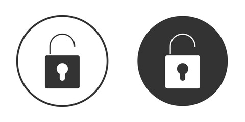 Unlock icon vector. simple design logo icons set
