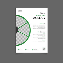 Corporate business flyer design and digital marketing agency brochure cover template with photo Free Vector
