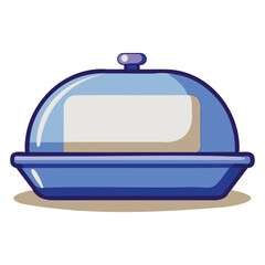 Obraz premium Butter Dish with Cover Illustration