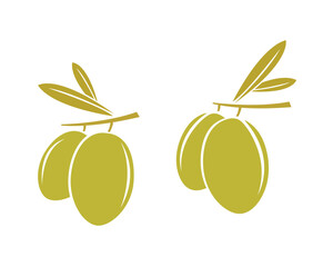 Fresh Olive Fruits with Leaves Vector – Healthy Organic Plant Design