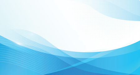 Obraz premium Gradient blue and white flowing wave business banner background. Template use for banner, cover, poster, wallpaper, design with space for text.
