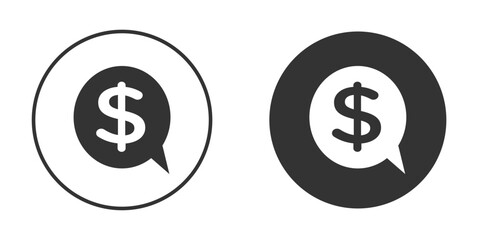 Comment dollar icon vector. simple design logo icons set