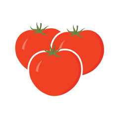 Three Red Ripe Tomatoes Vector – Fresh Organic Vegetable Illustration