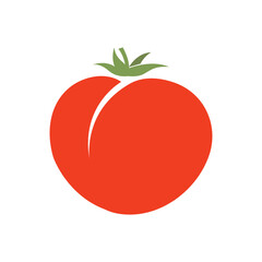 Fresh Red Tomato Vector Logo – Organic Vegetable Icon for Culinary and Food Design