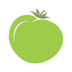 Green Tomato Vector Icon – Fresh Organic Vegetable Logo for Culinary and Farm Design