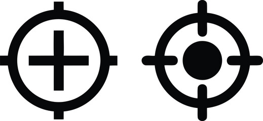 Obraz premium Two Different Target Illustrations Depicted in Black and White Creating a Dynamic Visual of Precision and Focus With Contrasting Styles